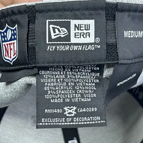 Dallas Cowboys New Era 39thirty Hat Med Large Fitted Grey Blue Cap - Picture 12 of 13